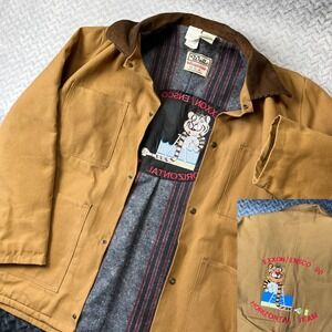 VTG Walls Blizzard Pruf Canvas Chore Coat Blanket Lined Insulated Mens XXL Exxon